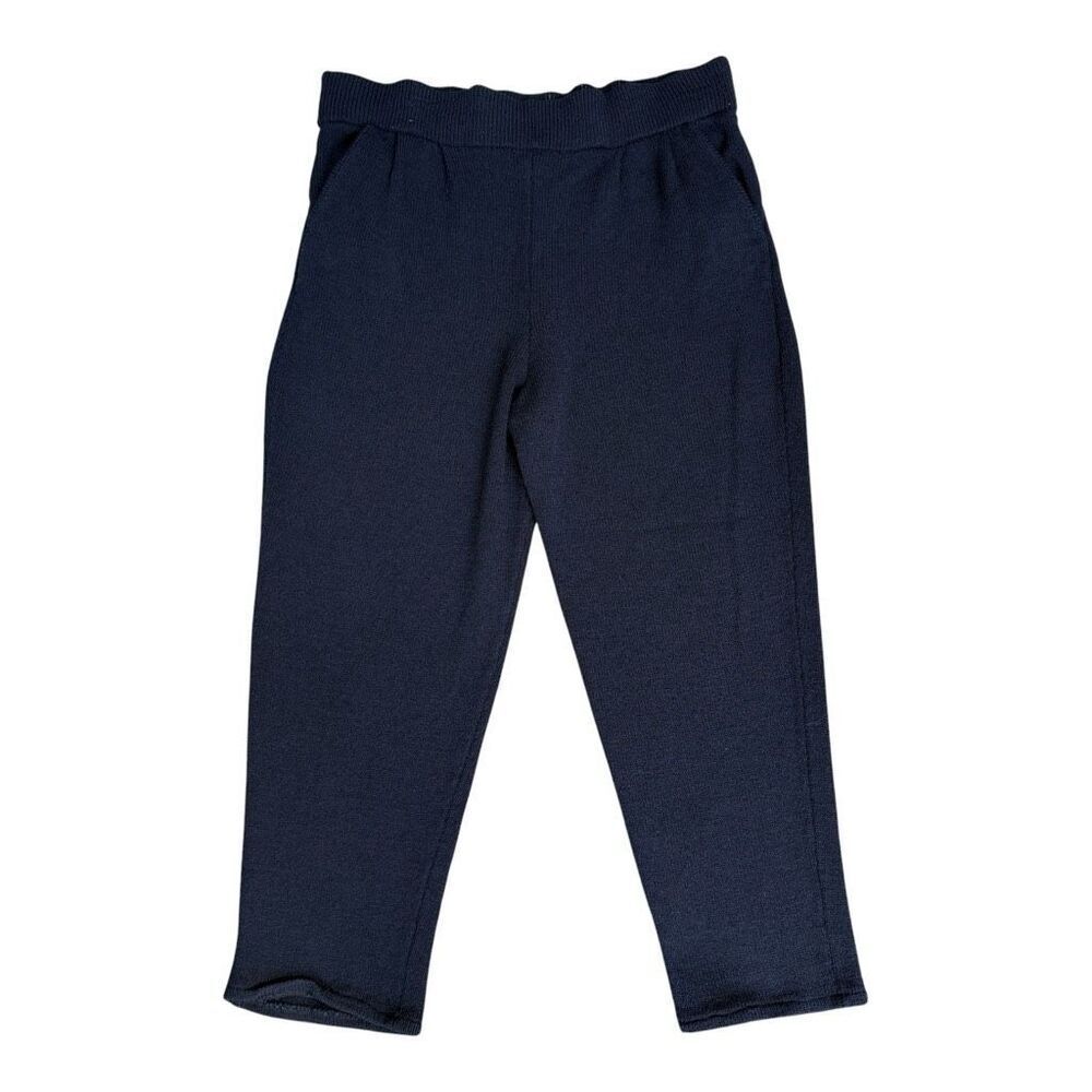 St. John by Marie Gray vintage Navy Knit Pull-On Cropped Pants Women’s Sz 6 USA